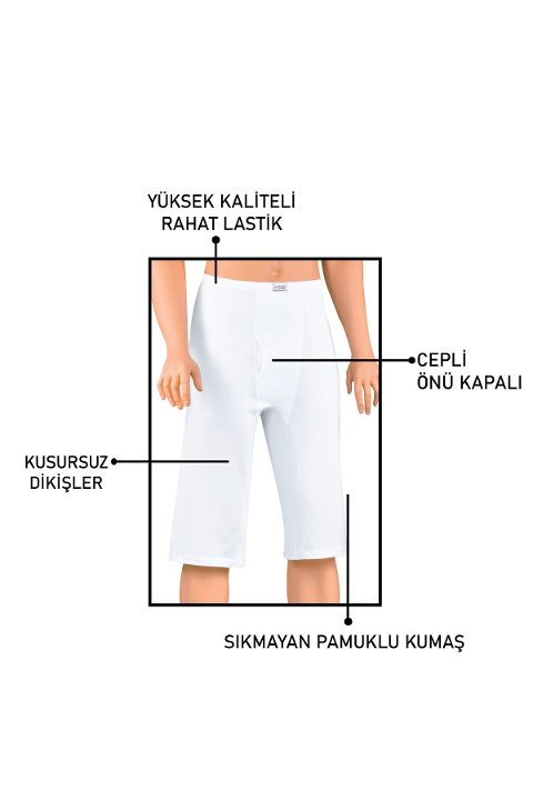 Pamuklu Esnek Bel Lastiği Boxer Öts 2630 - Beyaz